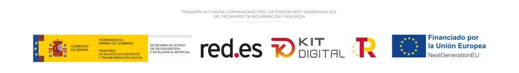 Logos oficiales del Programa Kit Digital, Red.es, Gobierno de España y Unión Europea (NextGenerationEU)