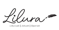 Logotipo principal de Librería Lilura con tipografía manuscrita, estrella y pluma, Lasarte-Oria